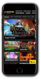 Energy Online Casino lobby