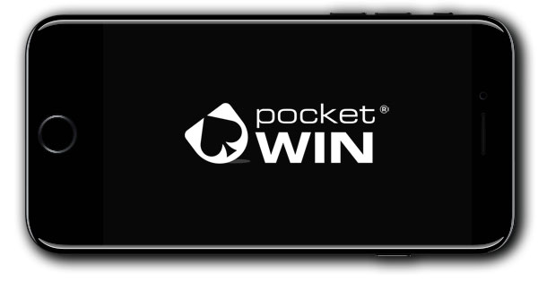 PocketWin Online Casino logo on phone