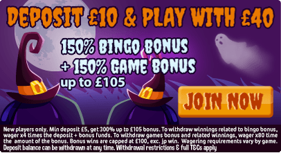 Scary Bingo Mobile Deposit Bonus banner